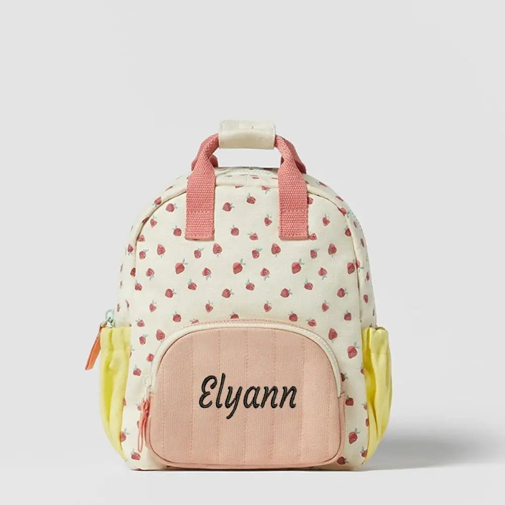 BerryBuddy Personalized Strawberry Kid Backpack: Customized Children's Name Schoolbag