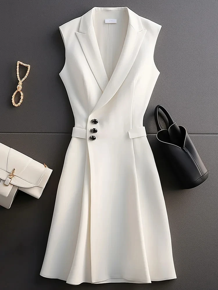 Slimming Formal Occasions Small Fragrance White Suit Dress