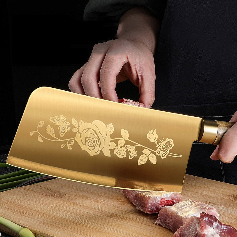 New Style Golden Titanium Plated Kitchen Knives