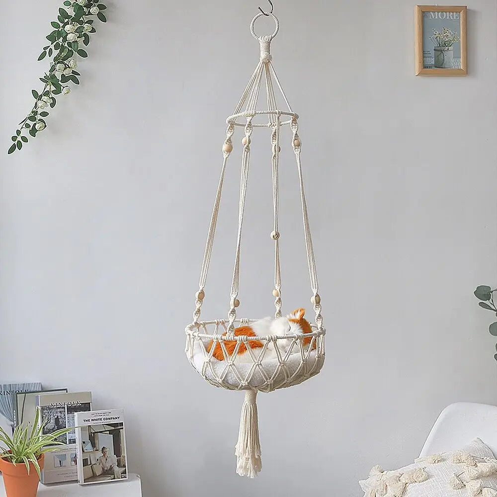 Large Macrame Cat Hammock Hanging Swing Bed