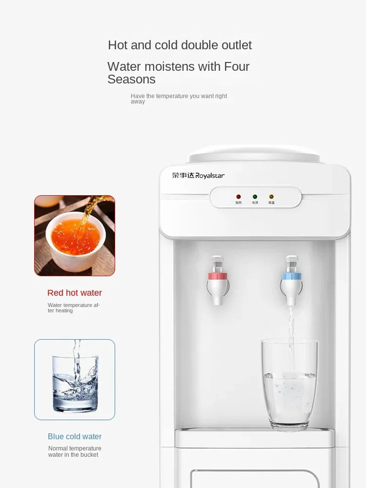 Vertical hot and cold water dispenser