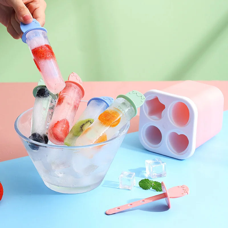 Popsicle Mold Homemade Plastic Stick Icemaker Box