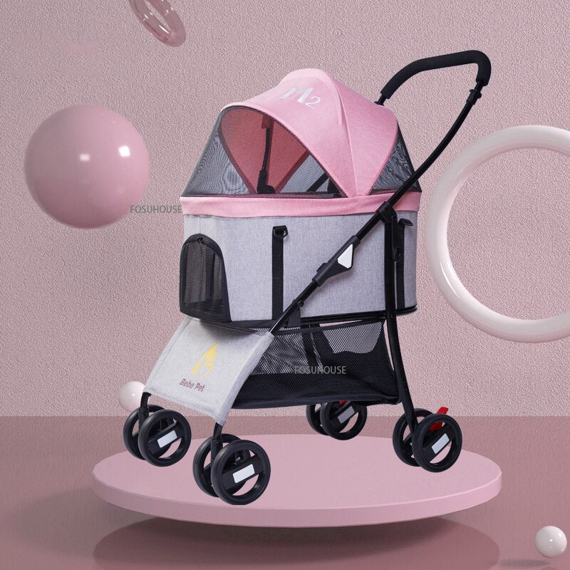 Four Wheels Stroller Separable Pet Bag Outdoor Walking Trolley