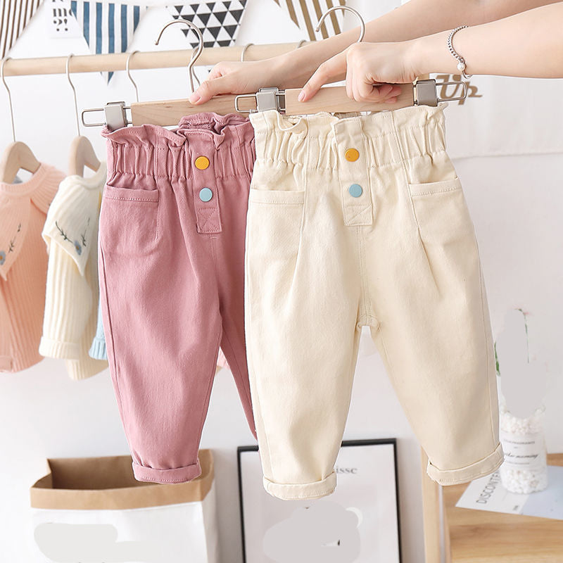 Girls  Clothes Pants Spring, Autumn Bow Ruffles for Baby Girls