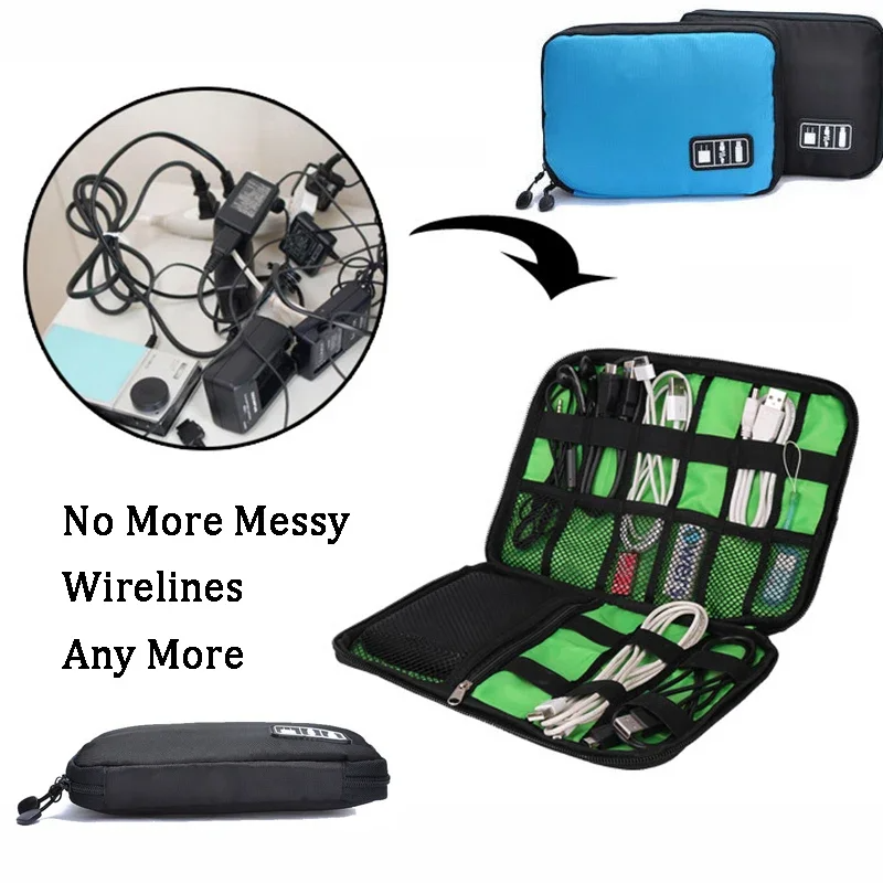 Waterproof Nylon Cable Electronic Accessories Holder Bag