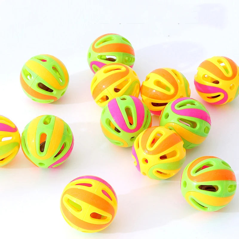 Colorful Splicing Bell Ball Cat Toy