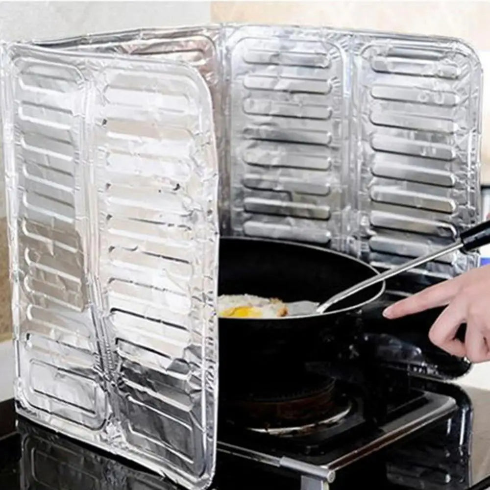 Foldable Aluminum Foil Frying Pan Oil Splash Protection Screen