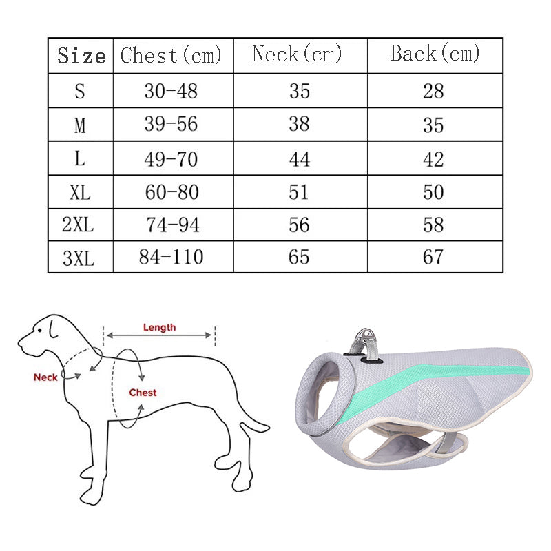 Reflective Coat Cool Jacket For Small Medium Large Dog-Cats