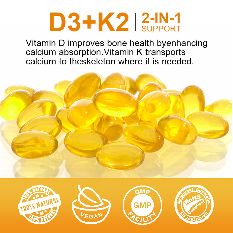 Vitamin D3 + K2 - Helps Healthy Support Immune System