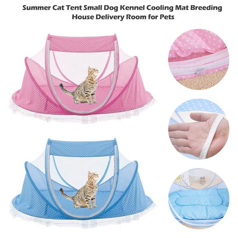 Pet Cat Dog Tent Portable Folding Closed Cozy Washable Teepee