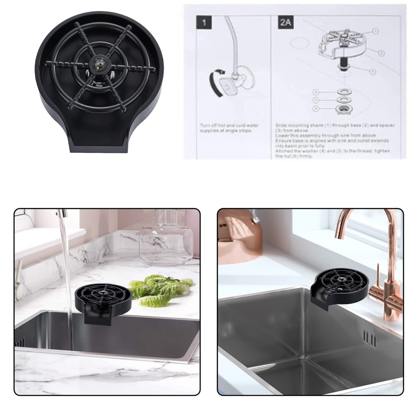 Cup Washer Kitchen Home Bar Sink Faucet Useful