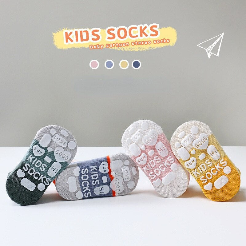 Rubber Grips Cotton Children Low-Cut Sock for Boy-Girl