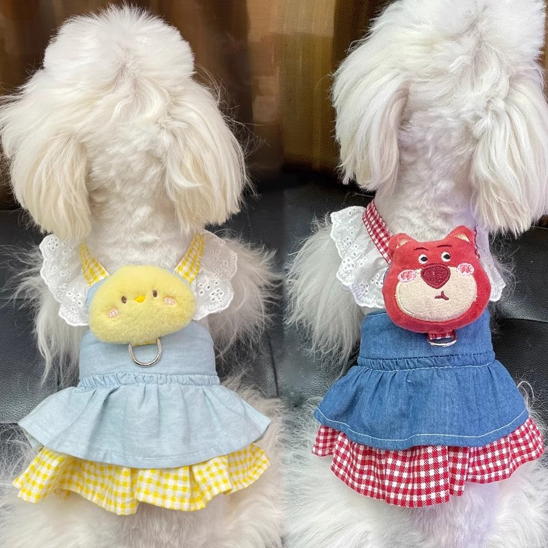 Lace Pet Apparel Harness Dresses For Little Small Dogs