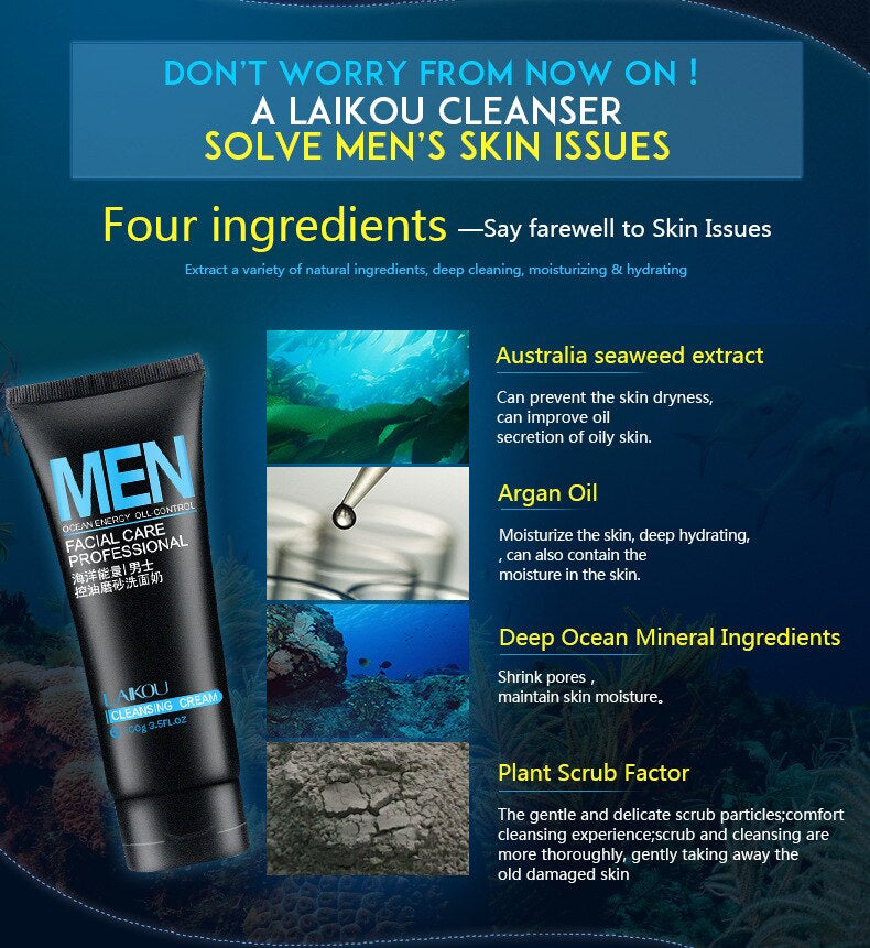 Men's Facial Cleanser & Oil Control Moisturizing Cream