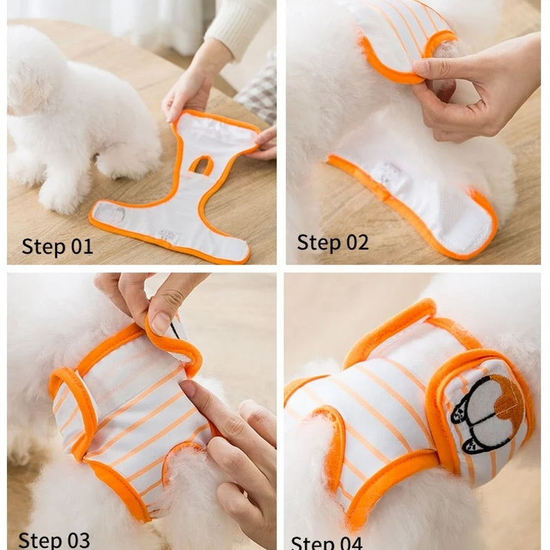 Cartoon Embroidered Physiological Pants for Dogs