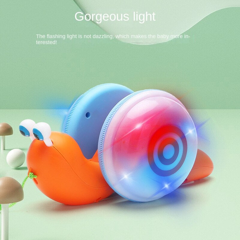 Pull String Snail Glowing Music Toy for Baby