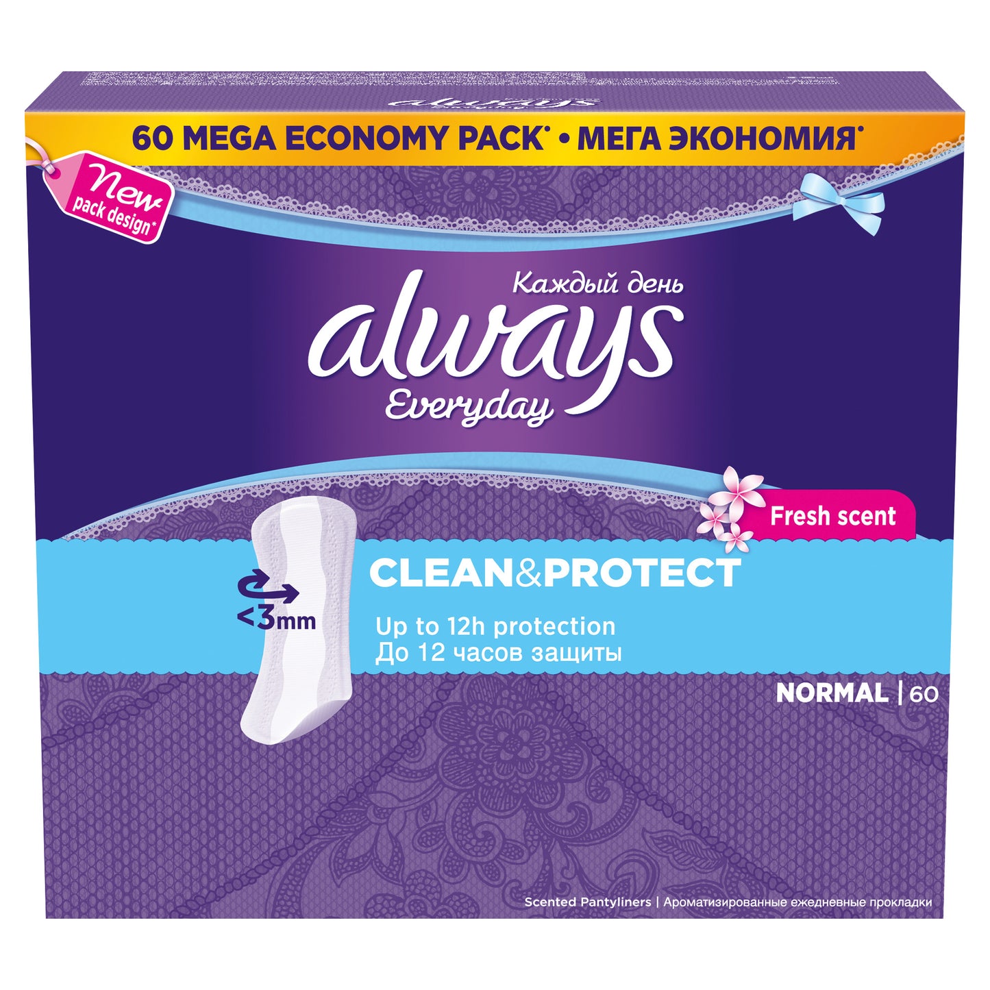 Daily feminine hygiene always fresh and protect for women health care.