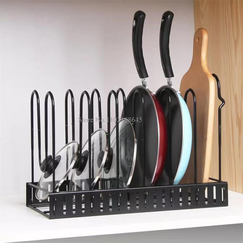 8 Tiers Pan Pot Rack Kitchen Organizer Sink Rack Pan Holder