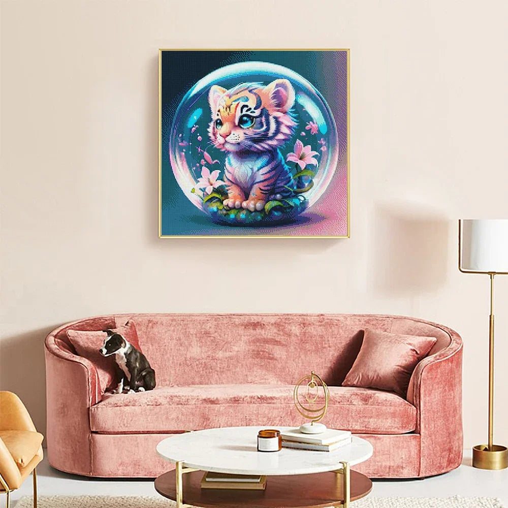 5D AB Diamond Painting Unicorn Tiger Dog Glass Ball Animal Picture