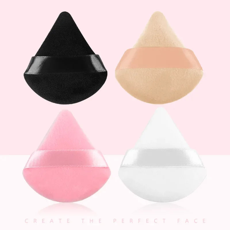 Vibrant Triangular Cosmetic Powder Puffs for Flawless Makeup Application