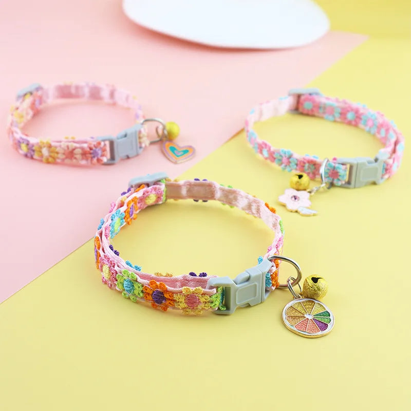 Rainbow Silicone Pet Locator Collar