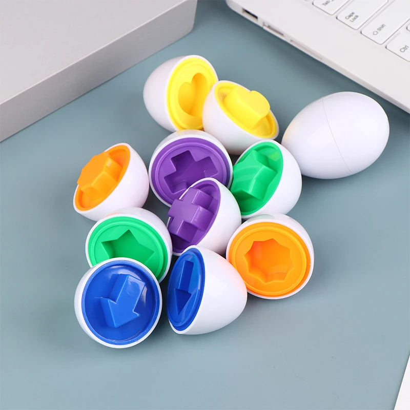 Eggs Shape Montessori Matching Color Educational Toys