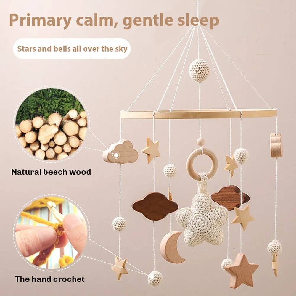 DIY Musical Rattle Bed Early Baby Crib Accessories Education