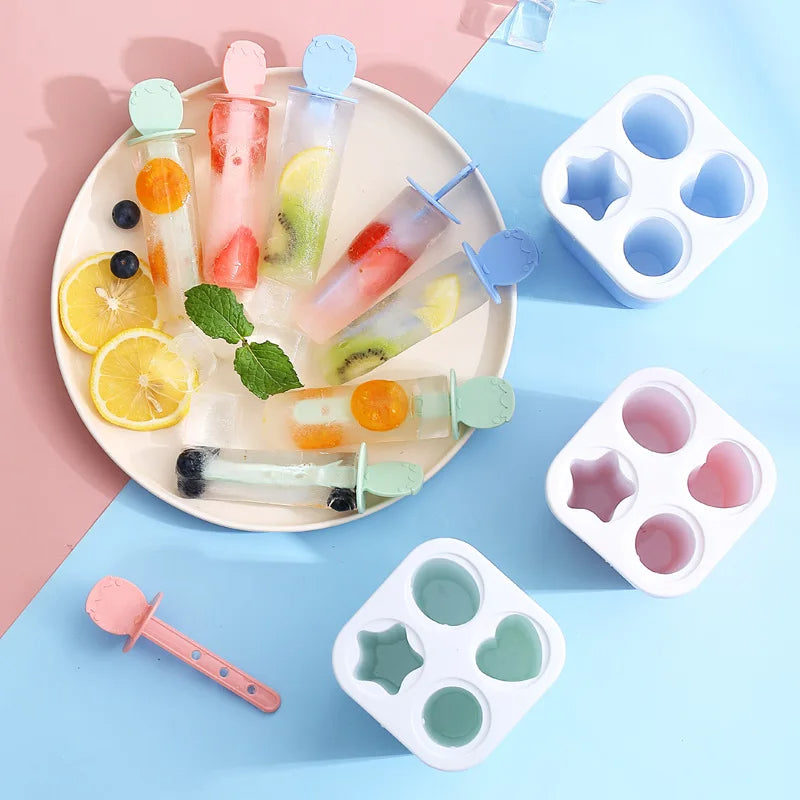 Popsicle Mold Homemade Plastic Stick Icemaker Box