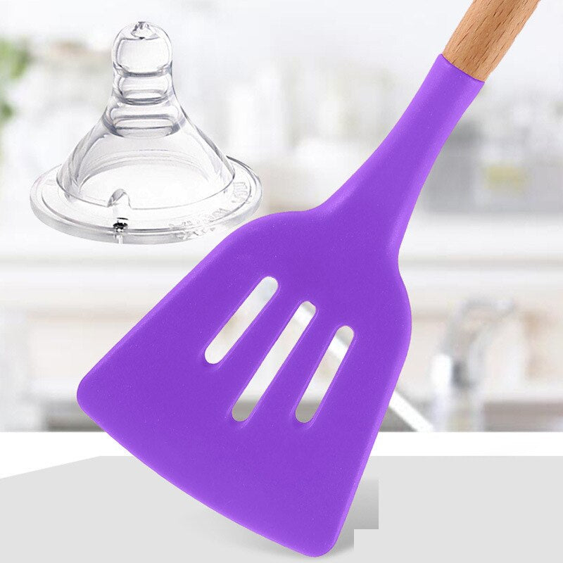 Non-stick Spatula Shovel Wooden Handle Cooking Tools