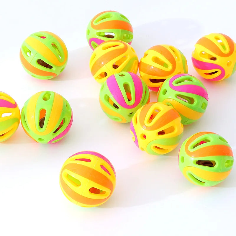 Colorful Splicing Bell Ball Cat Toy