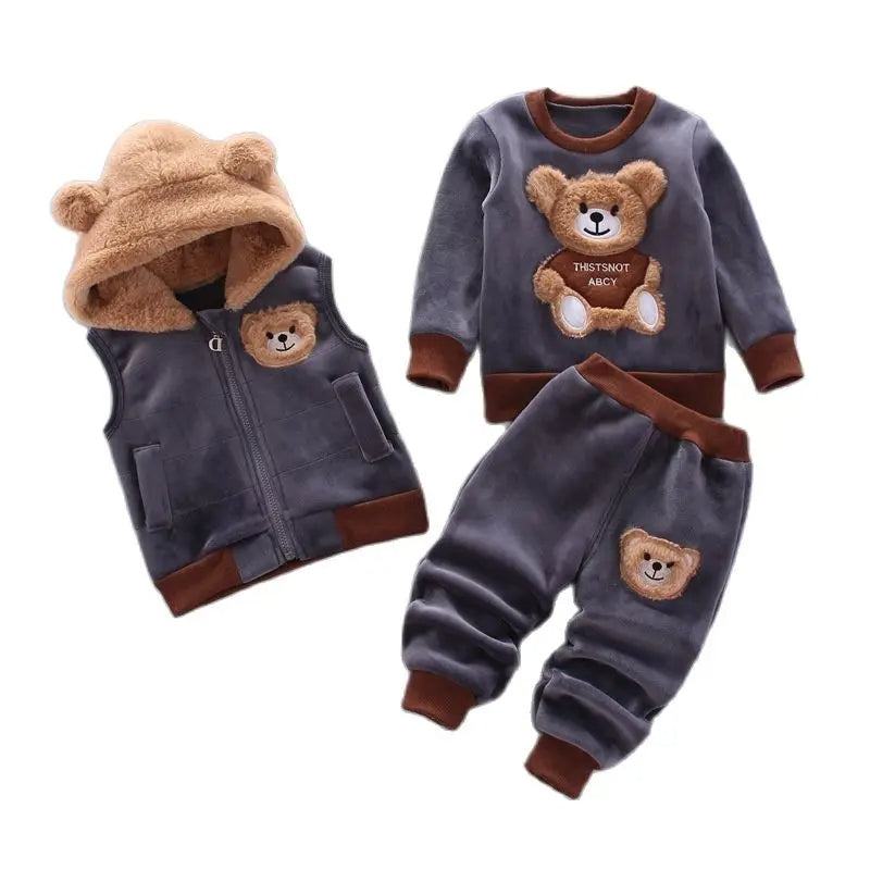 Winter Cotton Thick Warm Baby Clothes Sets