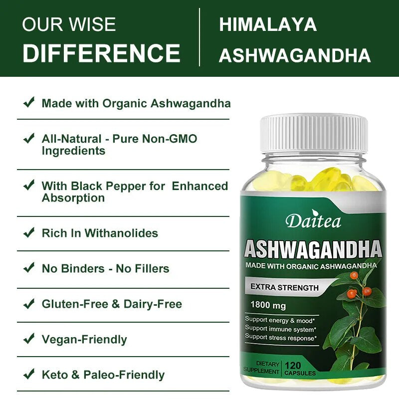 Ashwagandha Extract - Support Boosts Immunity & Enhances Brain Function