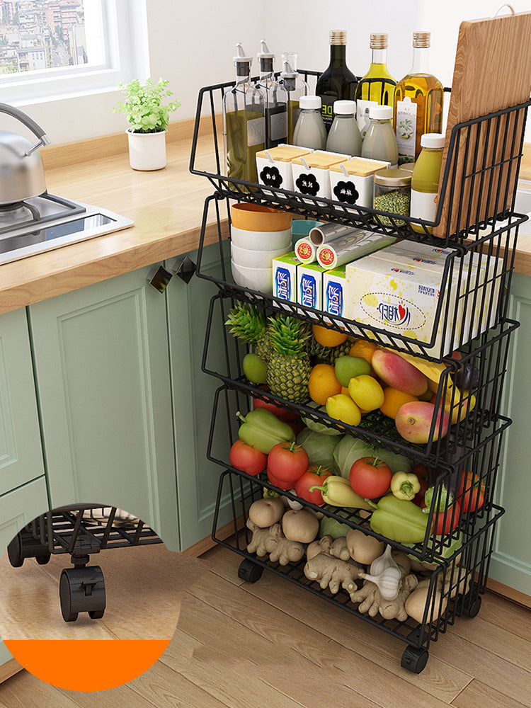 Shelf Floor Standing 1/2/3 Multilayer Vegetable Fruit Storage Basket