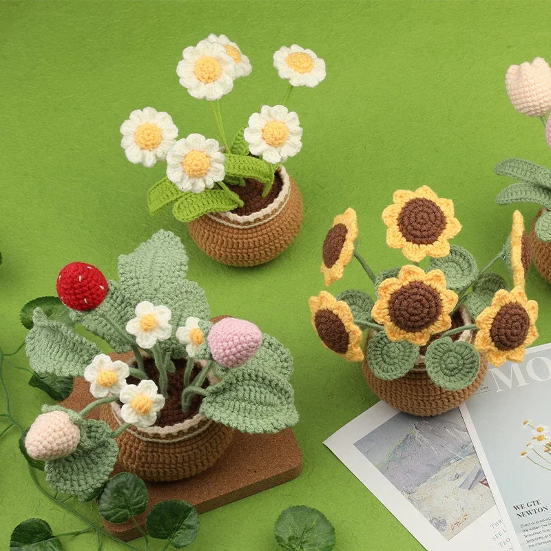 Crochet Flower Kit for Beginners With Easy Knit Accessories Set