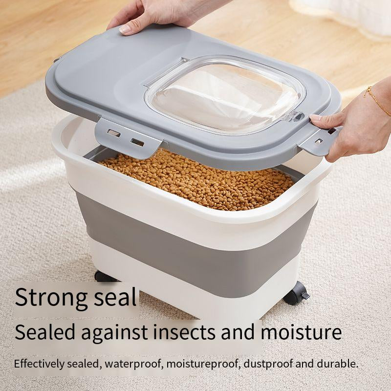 Folding Airtight Pet Cat Food Container