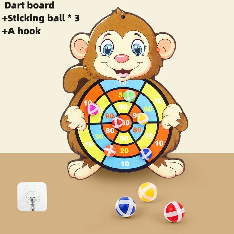 Children Cartoon Animal Dart Board Sticky Ball