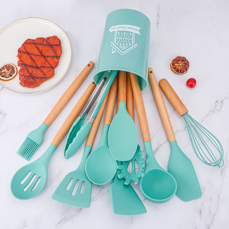 kitchen accessories 12pcs silicone cooking utensil set