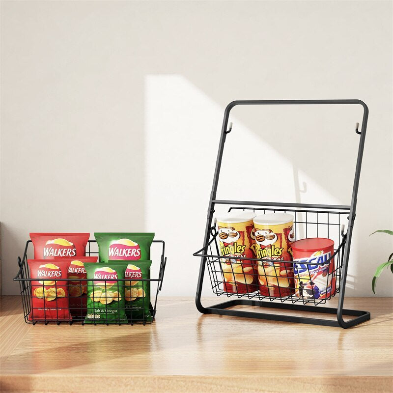 Kitchen Organizer Shelf Double Layer Seasoning Vegetables Fruits Holder