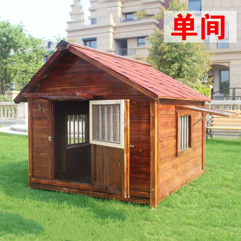 Waterproof Solid Wood Kennels Creative Pet Villa House for Dogs