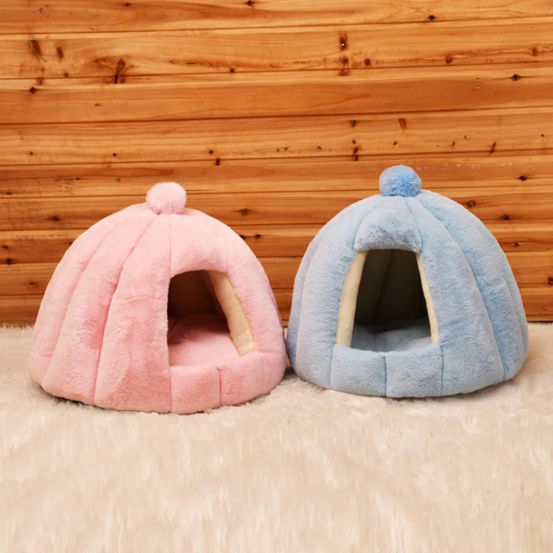 Deep Cave Indoor Nest Warm Comfort Cat Bed