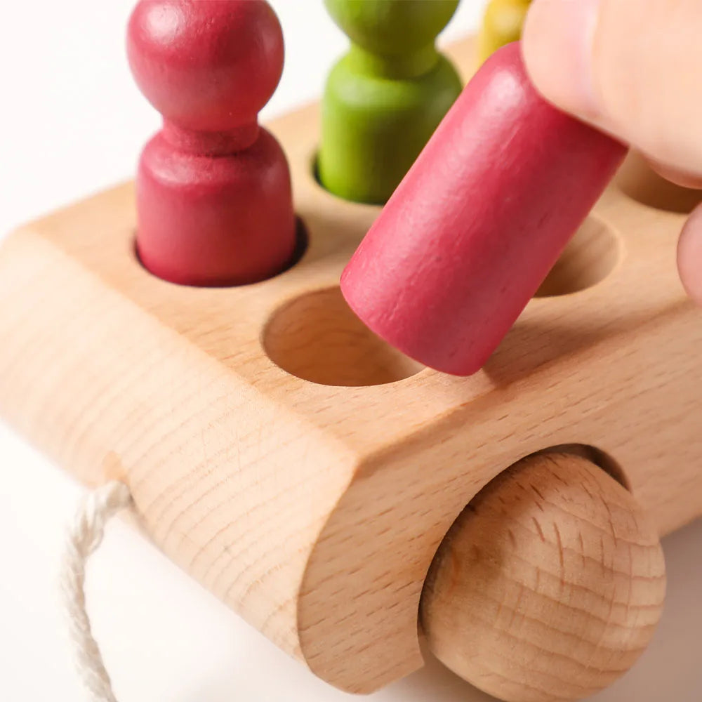 Wood Colorful Beech Trolley Toys