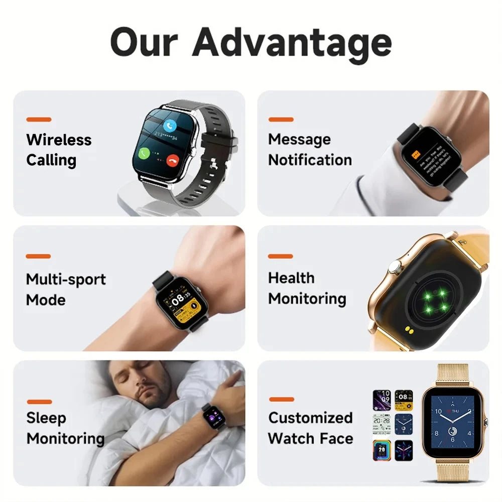 Smart Watch For Men Women Gift 1.44" Screen