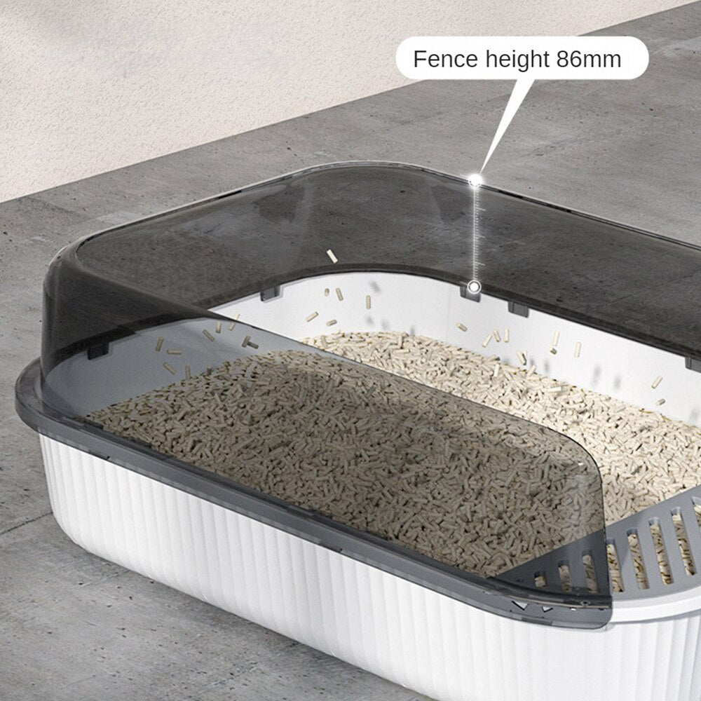 Semi-enclosed Plastic Sand Box Pet Toilet