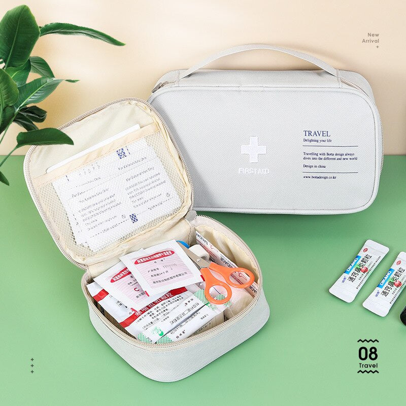 Medical Emergency First Aid Kit, Travel Kit, Pill Storage Bag