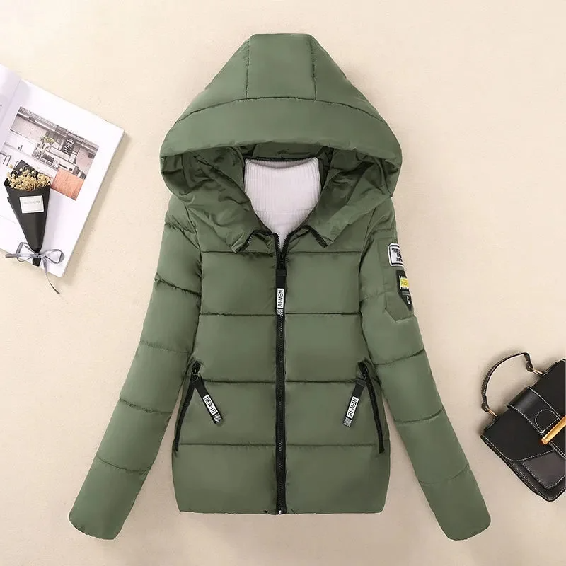 New Winter Jacket Women Parkas Hooded Short Coats