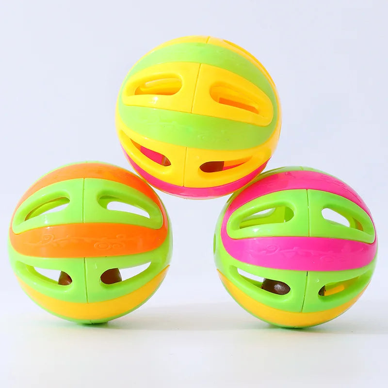 Colorful Splicing Bell Ball Cat Toy