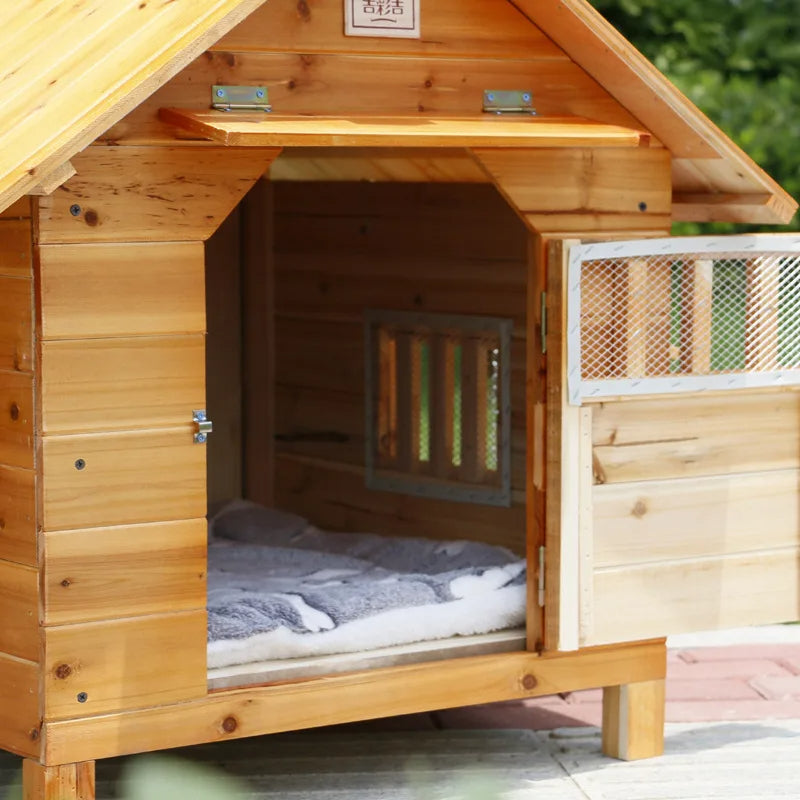 Outdoor Solid Fir Wood Dog House