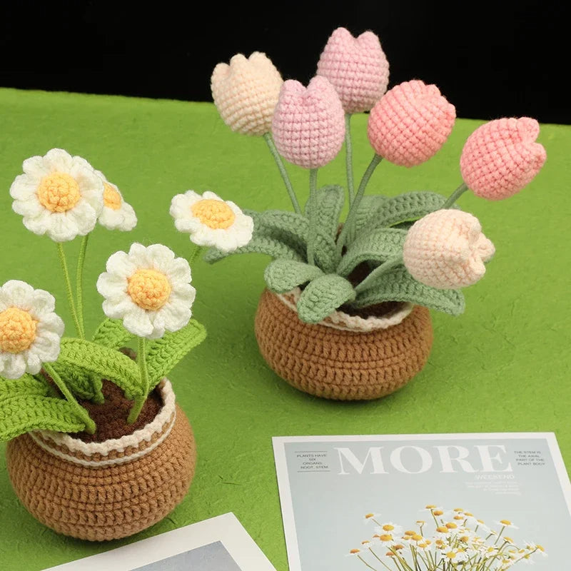 Crochet Flower Kit for Beginners With Easy Knit Accessories Set