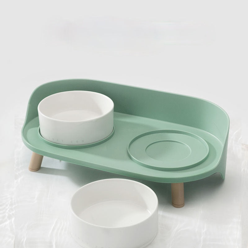 Cat Water Feeder Double Ceramic Cat Food Bowl and Cup