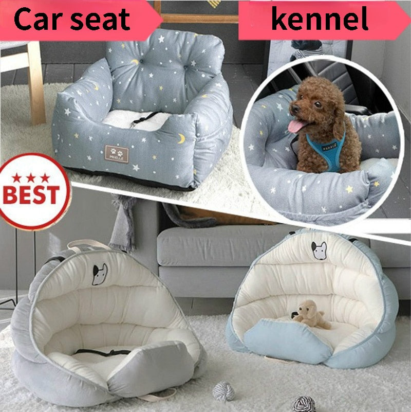 Universal Pet Carrier Car Seat Pad with Safety Belt